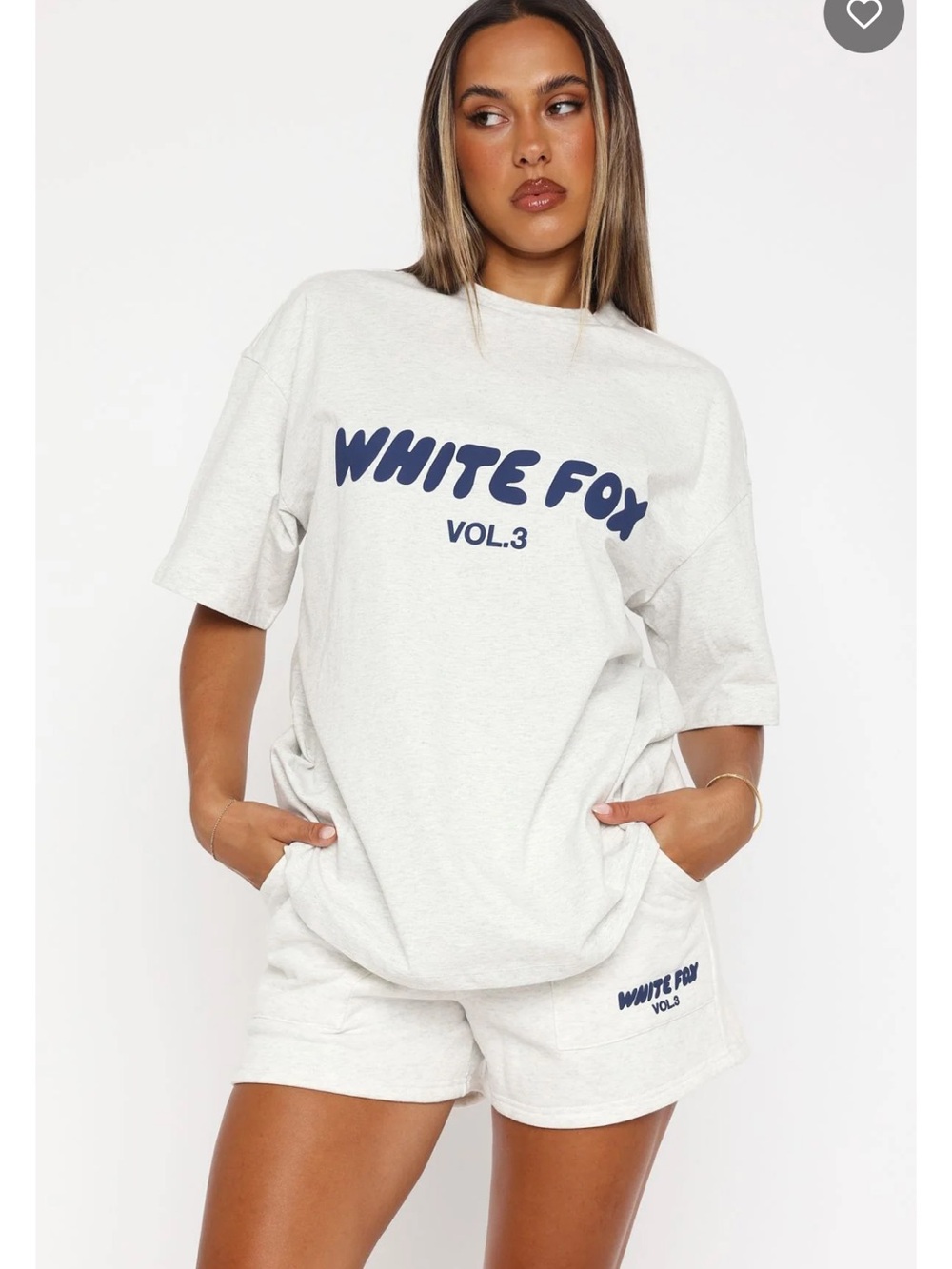 White Fox Vol.3: Oversized Tee in Light Grey